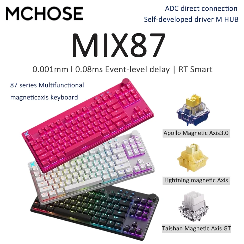 

MCHOSE Mix 87 Magnetic Axis Esports Customized Gaming Wired Mechanical Keyboard Full Key Hot Swap Apollo Magnetic Axis RGB Light