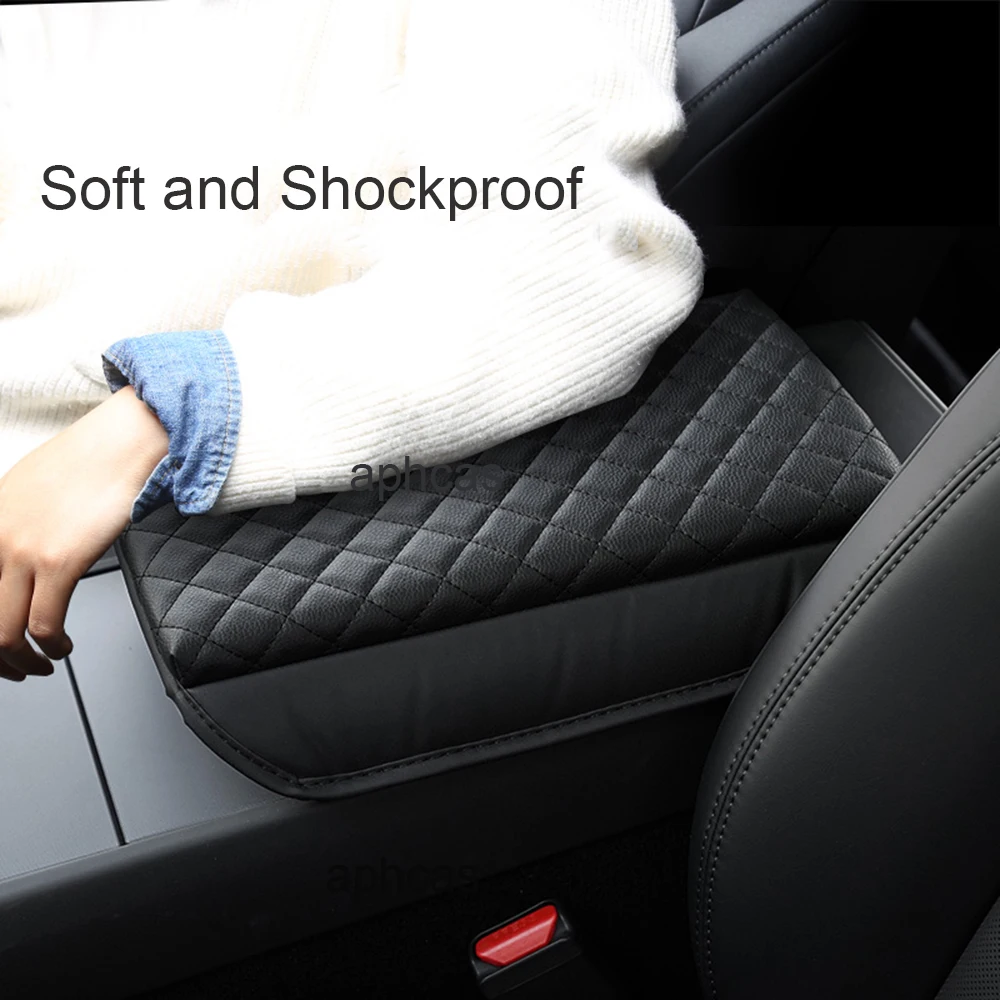 Armrest Cover For Tesla Model 3 Y Organizer Center Console Storage Bag Accessories Arm Rest Pads PU Leather Protector