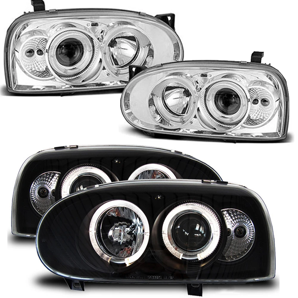 Smoked Headlight Head Light Lamp for Volkswagen VW Golf 3 Mk3 1991- 1997