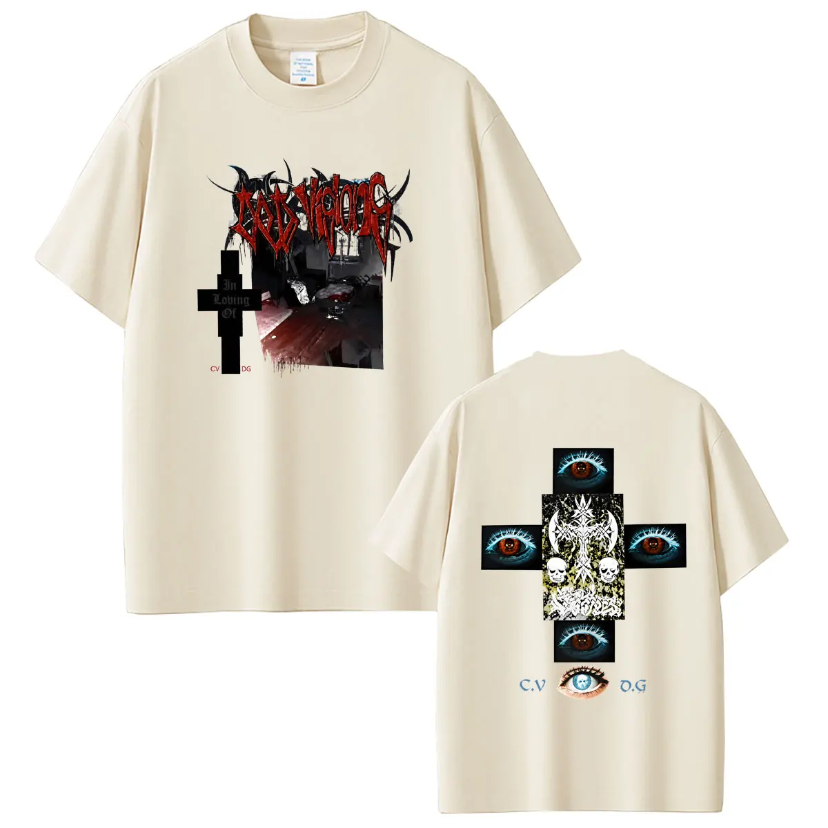 Rapper Drain Gang Bladee Cold Visions Cover Graphic T Shirts Ecco2K Yung Lean T-shirt Men Women Hip Hop Fashion Oversized Tshirt