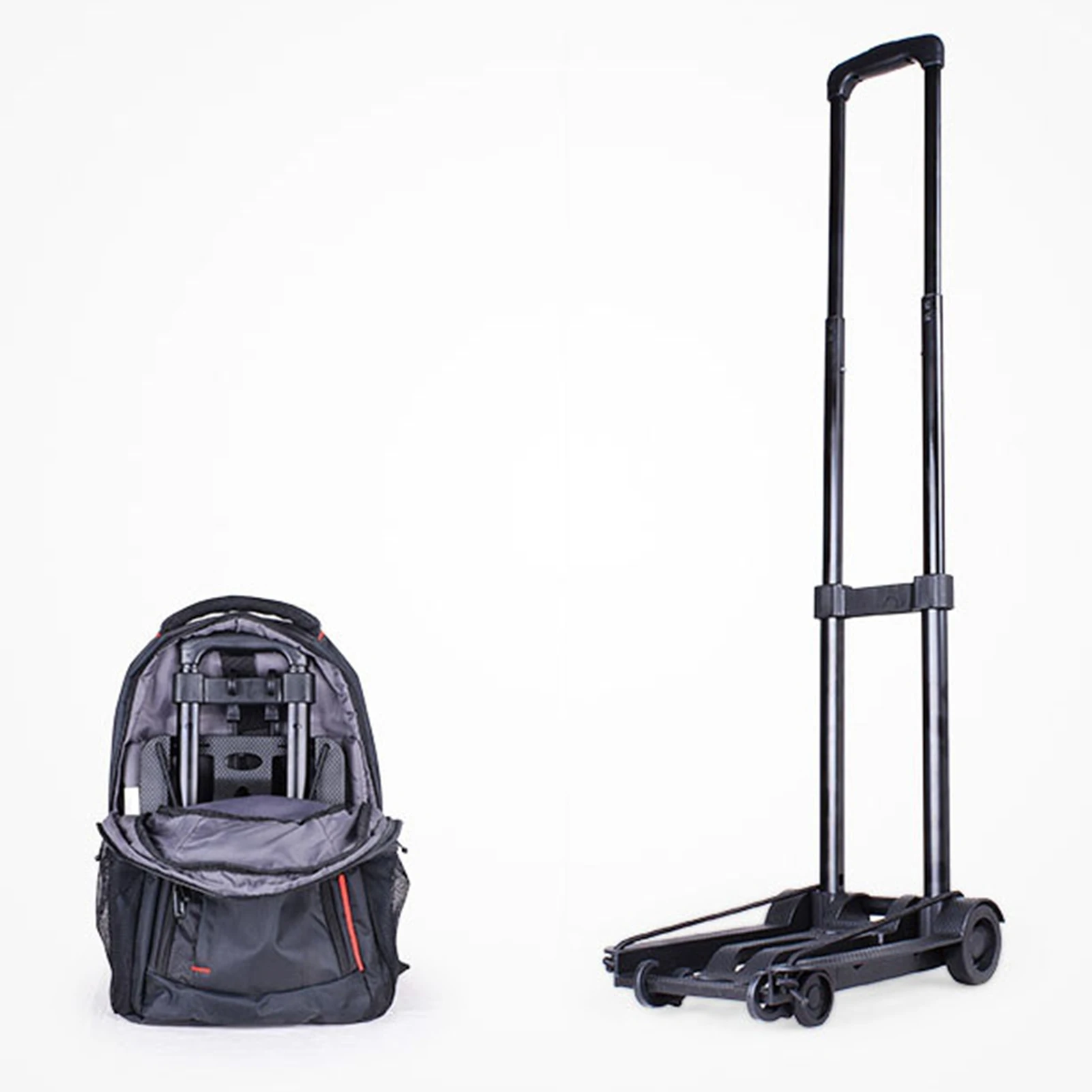 

Складная ручная тележка из АБС-пластика и железа, маленькая складная тележка для багажа, портативная, практичная, универсальная, с двумя колесами для переноски