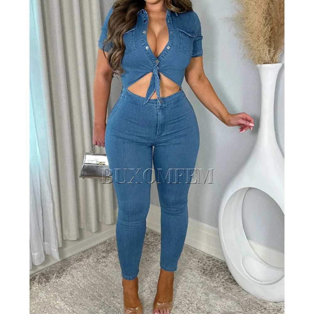 New Stylish Denim Pants with Hip Wrap Sexy Seamless X-Shape Jeans Slim Fit Unique Push Up Trousers Women's Daily Clothing 2024