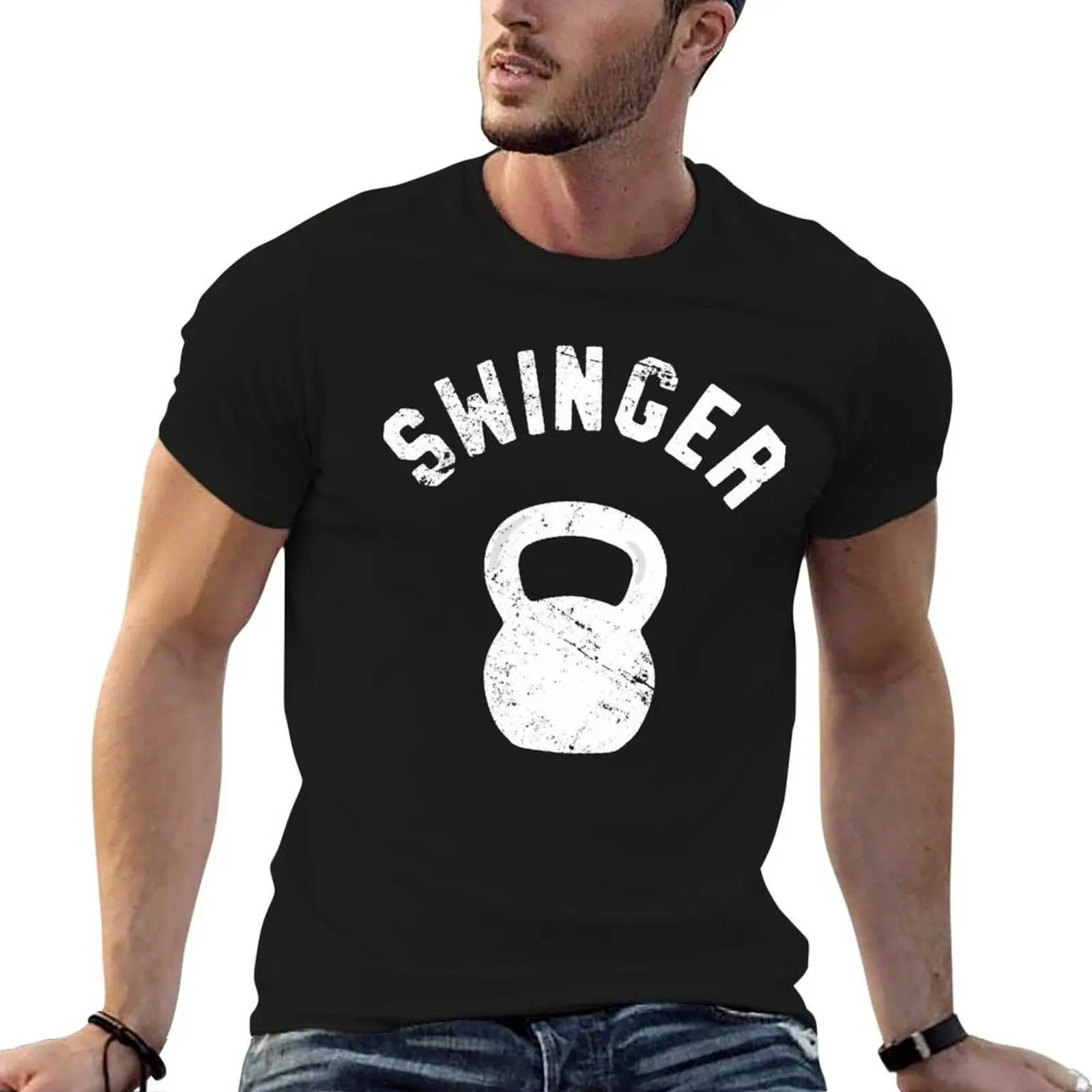 

Swinger, Funny Kettlebell Workout Pun T-Shirt t shirts for man graphic vintage mens graphic t shirts t shirt man cotton T-Shirt