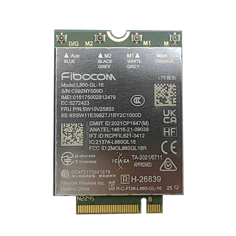 

FIBOCOM L860-GL-16 FRU 5W10V25853 LTE Cat16 Module WWAN Card For Thinkpad T16 P16s Gen2 Magic Bay Studio Laptop