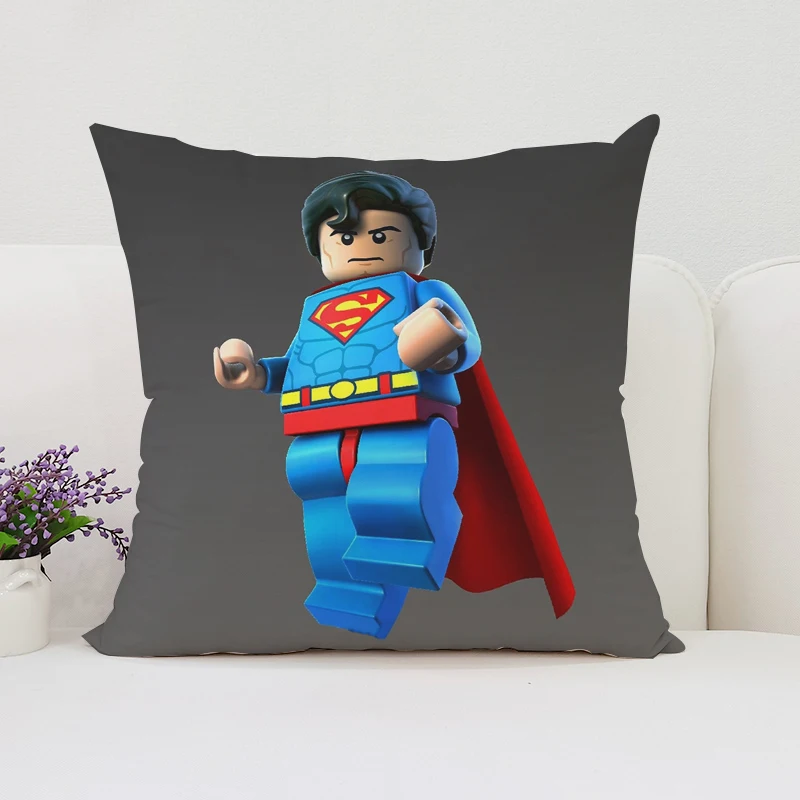 45x45 Pillowcase L-LEGO Double-sided Printed Sofa Decoration Cushion Cover Chair Waist Support Children\'s Gift Room Decoration