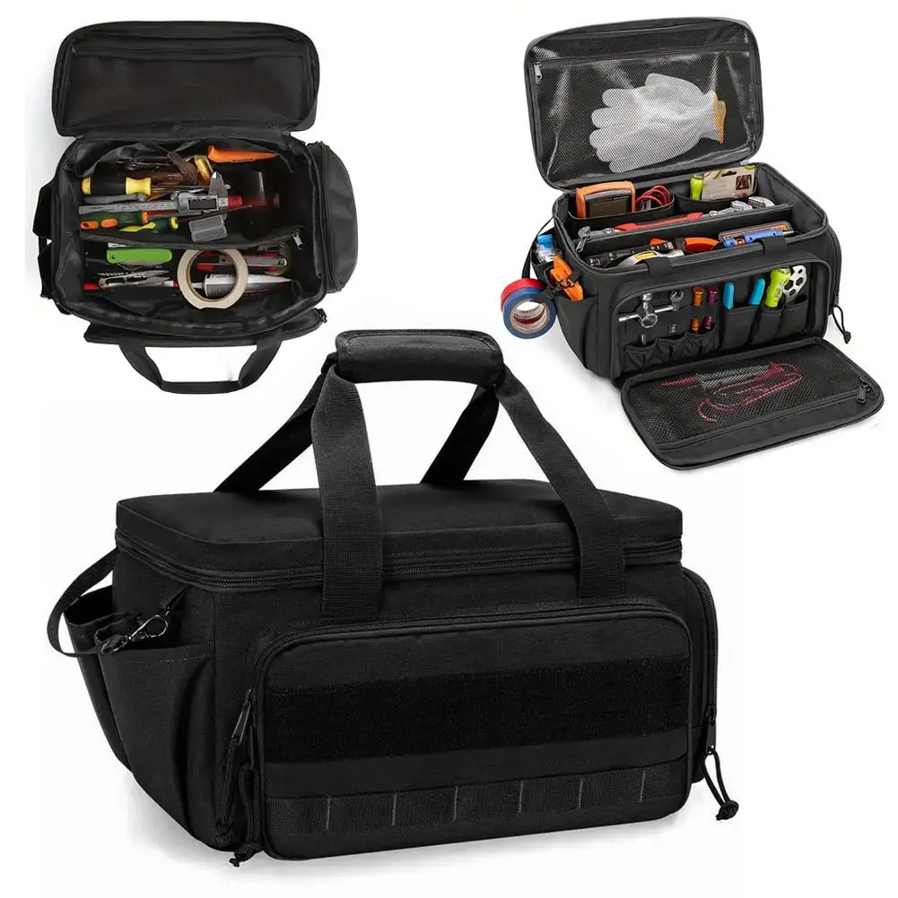 

Large Capacity Men's handbags Electrician Carpenter hand tool storage bag multifunctional Anti-friction Bottom work handbag