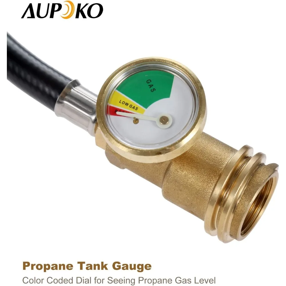 خرطوم تمديد خزان البروبان بطول 12 قدم مع محول للمركبات الترفيهية والشواية والسخان - يحول POL إلى QCC1