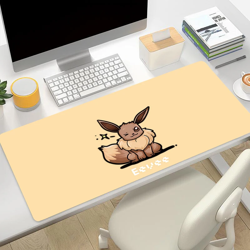 Game Mouse Pad E-Eevee Non-Slip Rubber Edge locking mousepads Game play mats notebook computer P-Pokémon Anime Home Decor