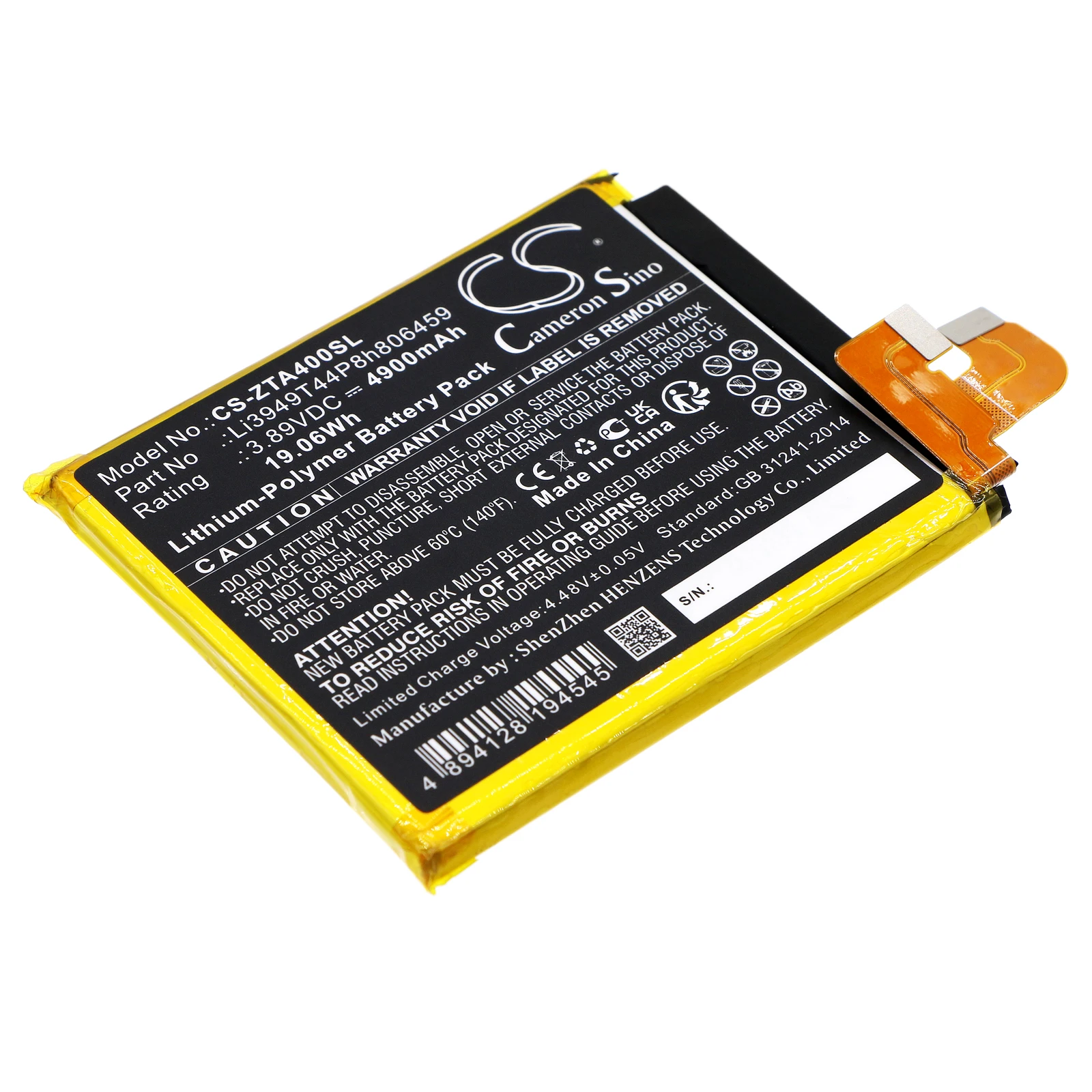 2026 100% NEW 3.89V 4900mAh Mobile Phone Replacement Battery Li3949T44P8h806459 for ZTE Axon 40 Ultra 5G, A2023P, A2023PH view 3