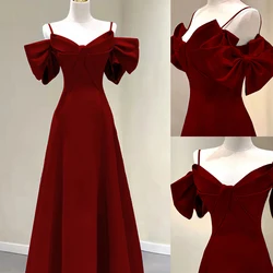 Sexy Spaghetti Strap Evening Party Dress Female Long Qipao Maxi Dress Classical Elegant Satin Prom Dress Bride Toast Clothing