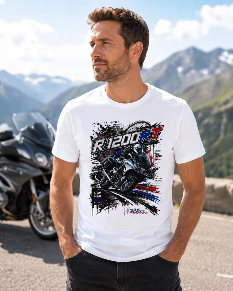 Summer R1200RT T-shirt Boxer Twin Sport-touring Flagship Shaft-drive Motorcycle Biker Gift Cotton T-shirt Unisex