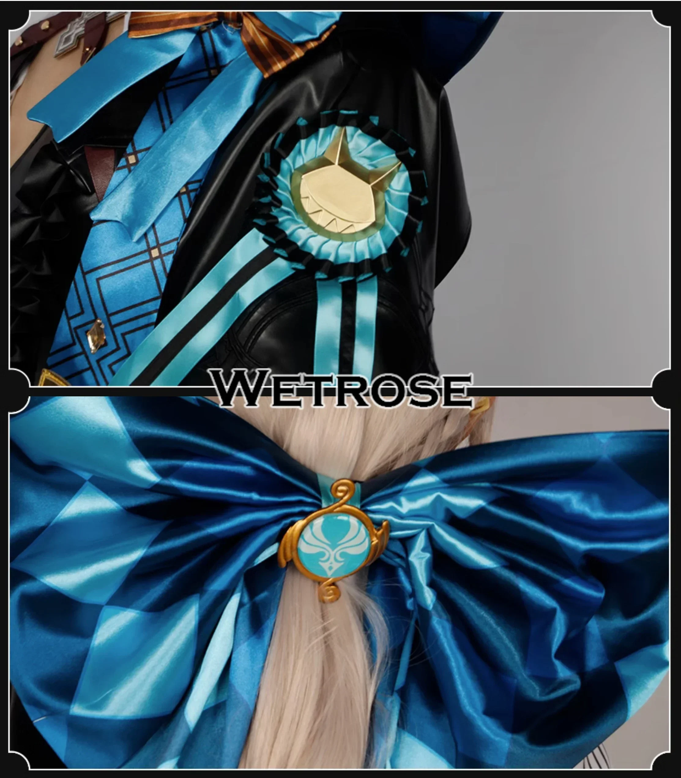 [Wetrose]Lynette Genshin Impact cosplay costumes Poker لينيت جينشين تأثير تأثيري حلي ، القط فتاة مجموعة كاملة شعر مستعار ، شعر مستعار هالوين ، في الأوراق المالية