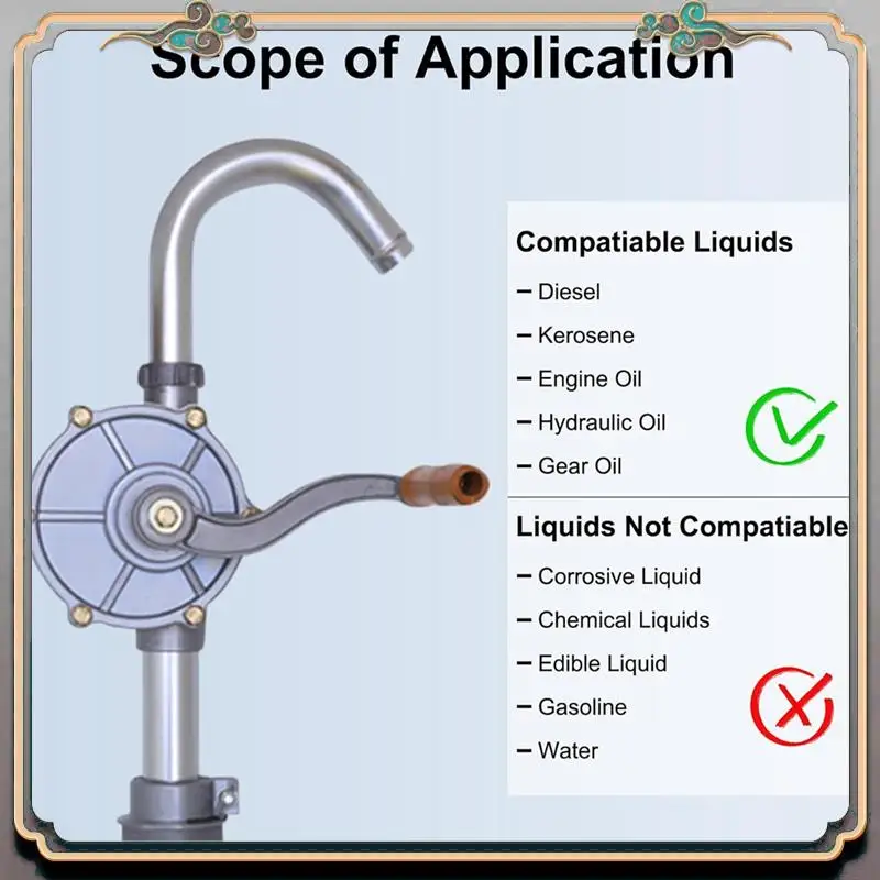 Reliable-15 To 55 Gallon Drum Pump, Upgraded All-Aluminum Oil Transfer Barrel Pump, Hand Fuel Pumps For Diesel, Hydraulic Fluid