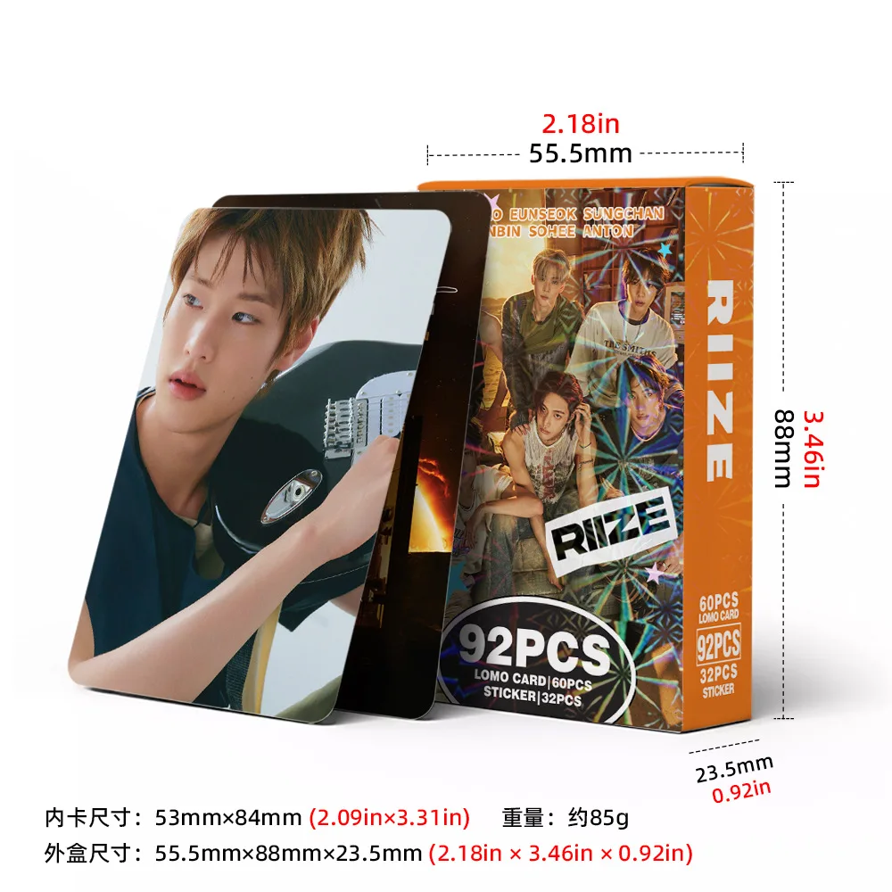 92 قطعة/المجموعة/المجموعة RIIZE Idol Boy ألبوم جديد بطاقات Lomo الشهرة SHOTARO EUNSEOK WONBIN SUNGCHAN HD Printd Photocards وملصق المشجعين هدية