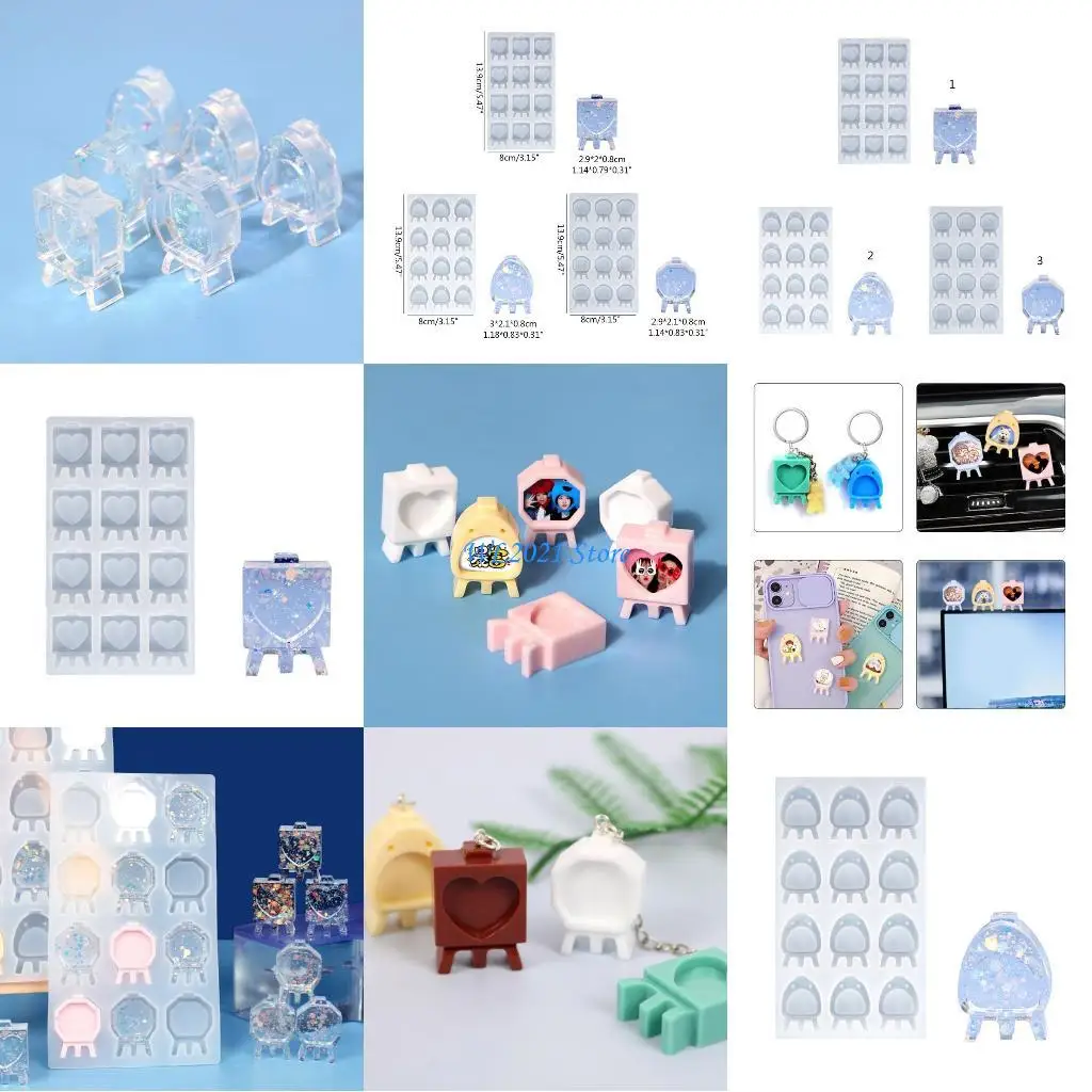 

G5GC Photo Frame Silicone Mold Love Heart Friendship Pendant Epoxy Resin Casting Mold