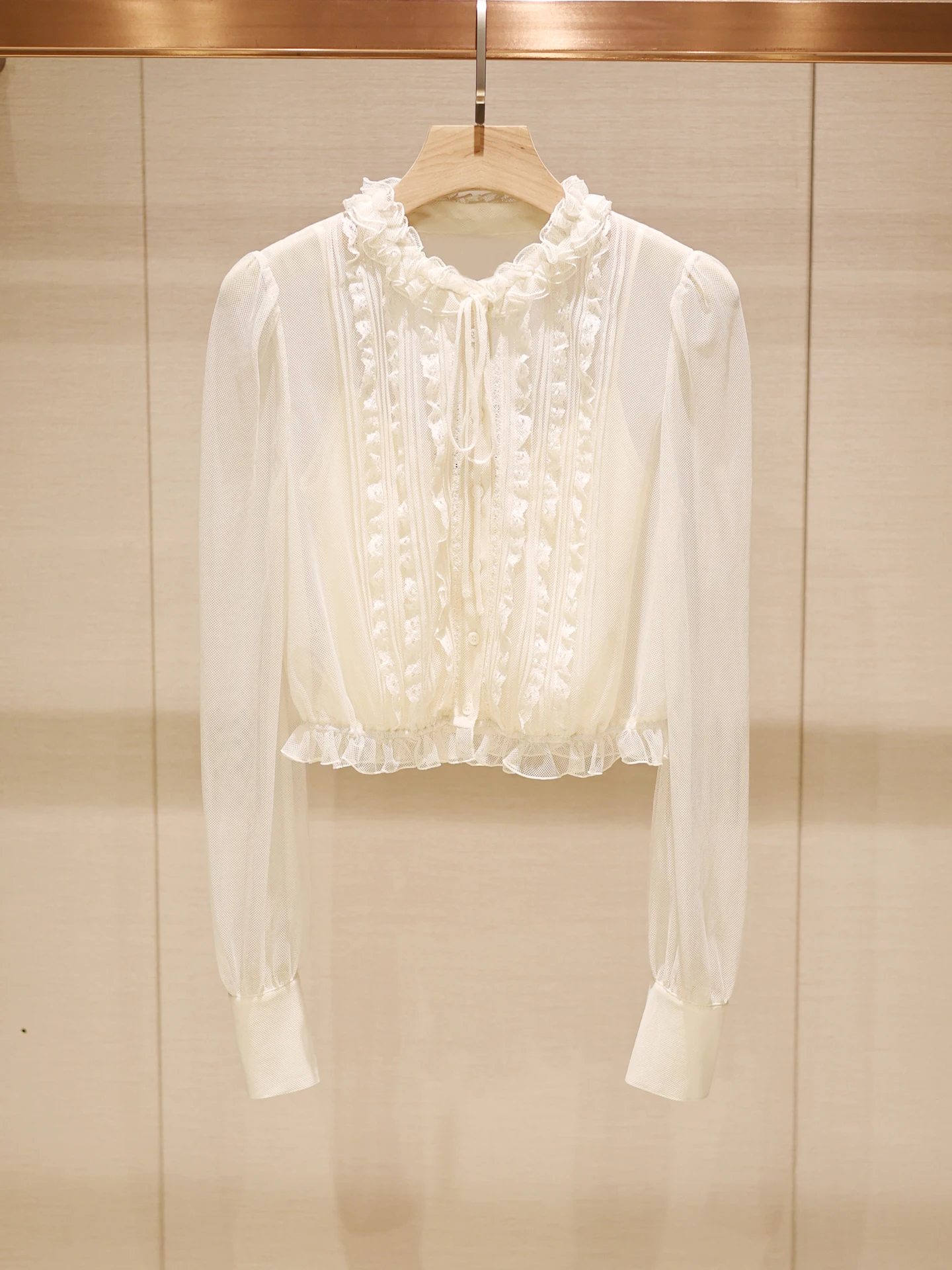 

Ele Lace Knot irt Women's Faion Casual Sle Long Sve Breathable Comfortable Chinese Brand Office Wear