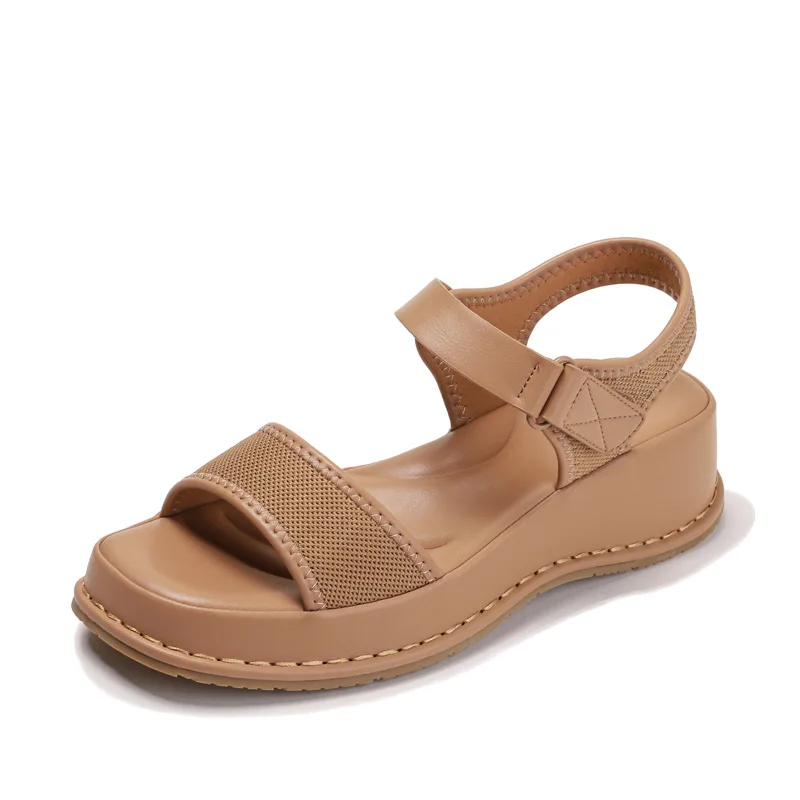 

Модные женские повседневные сандалии с открытым носком, на ремешках, в римском стиле, на танкетке, летние, удобные