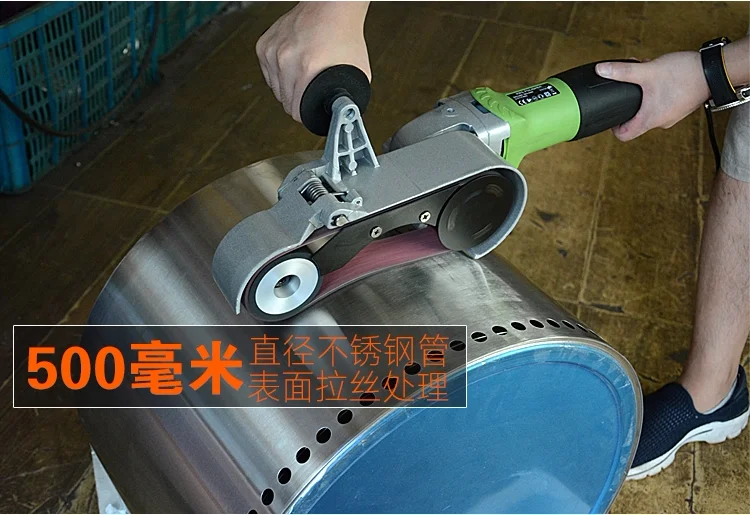 Stainless steel round tube polishing machine arc corner grinding belt abrasive machine pipe flat small metal rust removal wire d