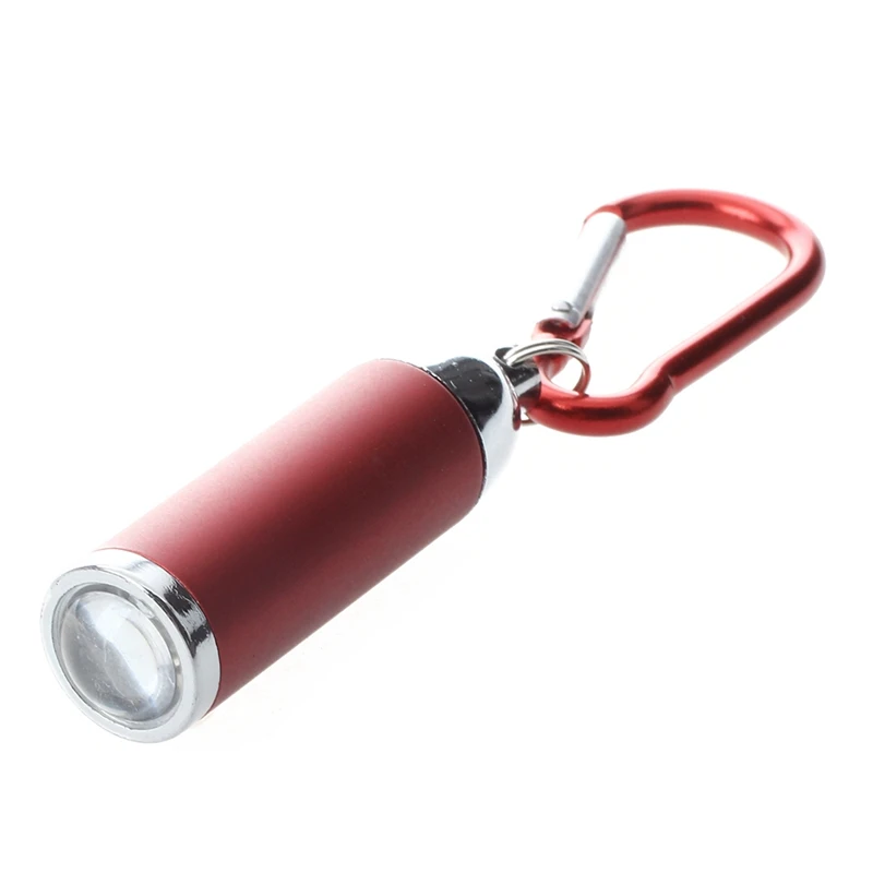 Mini linterna LED para pesca al aire libre, llavero con mosquetón, 2 unidades