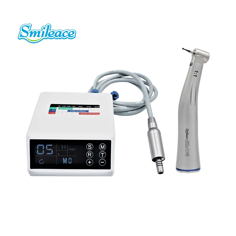 Dental LED Brushless Motor Portable Electric Micro Motor with 1:5 1:1 Contra Angle Low Speed Handpiece for Dentist Laboratory