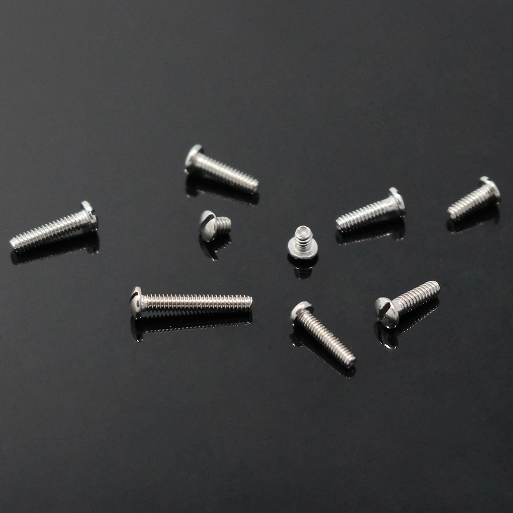 200pcs Slotted Round Head 2.5mm Eyeglasses Screw Eyewear Glasses Hinge Temple Repair Accessory Length 1.4 to 8.5mm For Options