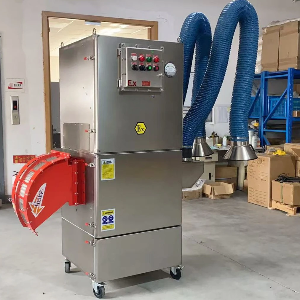 304 stainless steel flexible vacuum arm mobile ATEX-certified explosion-proof industrial dust collector