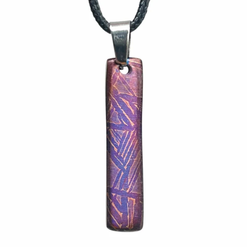 Genuine Muonionalusta Meteorite Vertical Bar Pendant Fine Meteorite Collection Piece LK443