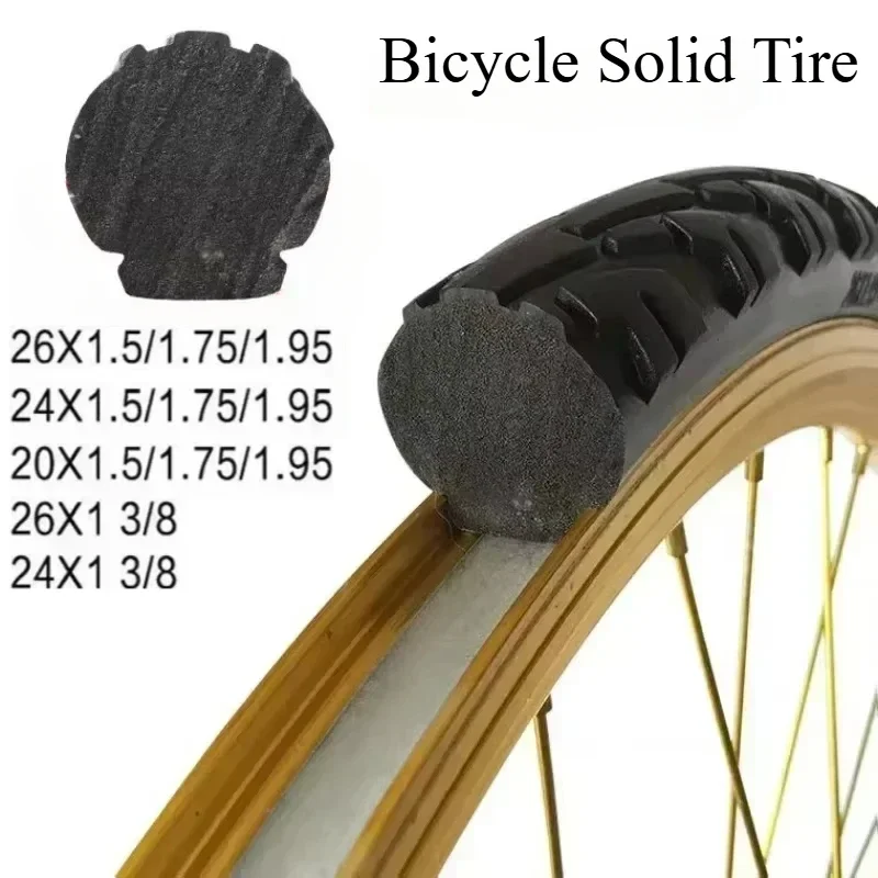 1PCS BICYCLE SOLID TIRE 20/24/26 inch x1.50/1.95/1 3/8 Bicycle solid tire 26 inch MTB tire Anti Stab Riding for road bike tire