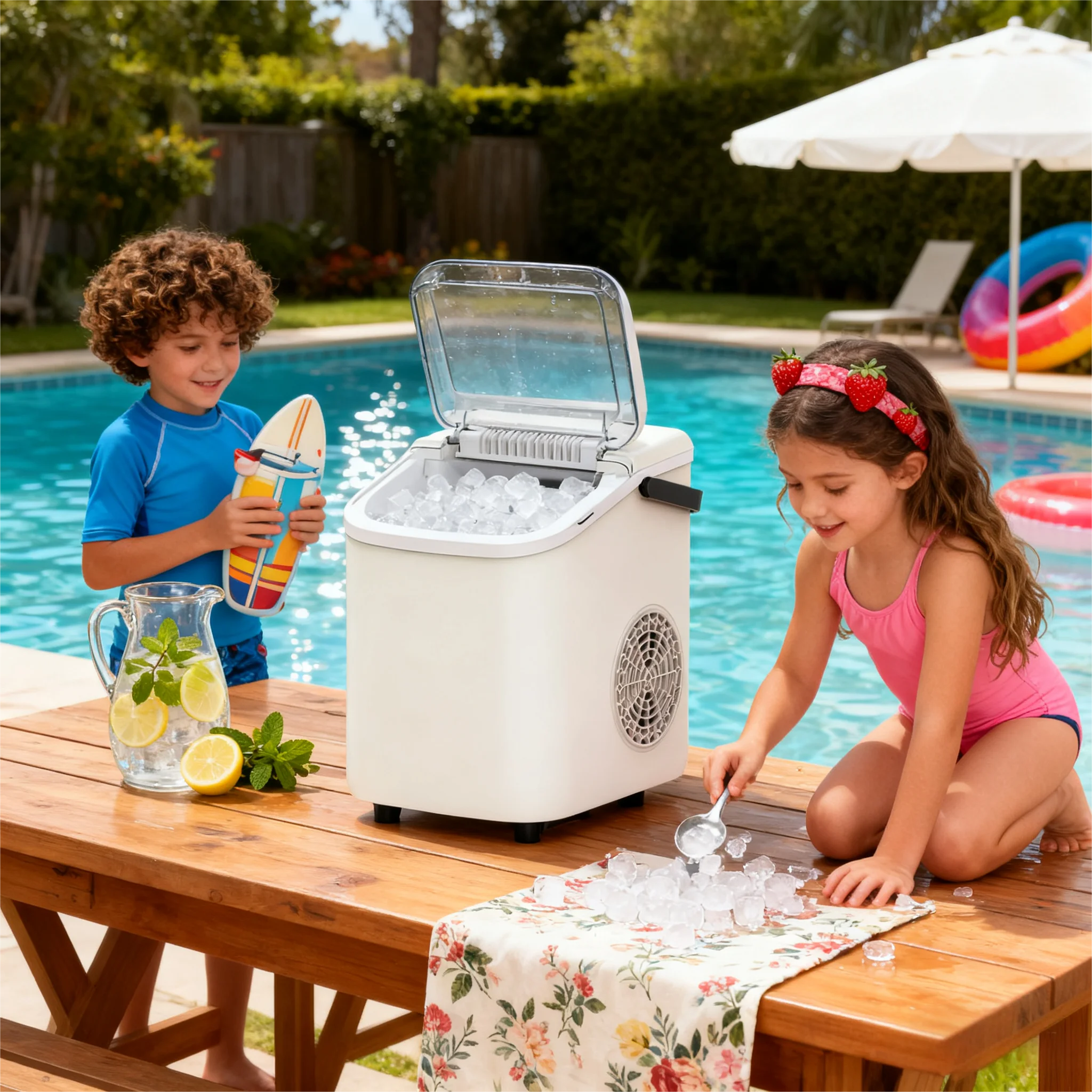 Silent Automatic Portable Countertop Ice Maker Fast Bullet Ice Making Machine Compact Mini Ice Machine For Home Kitchen Office B
