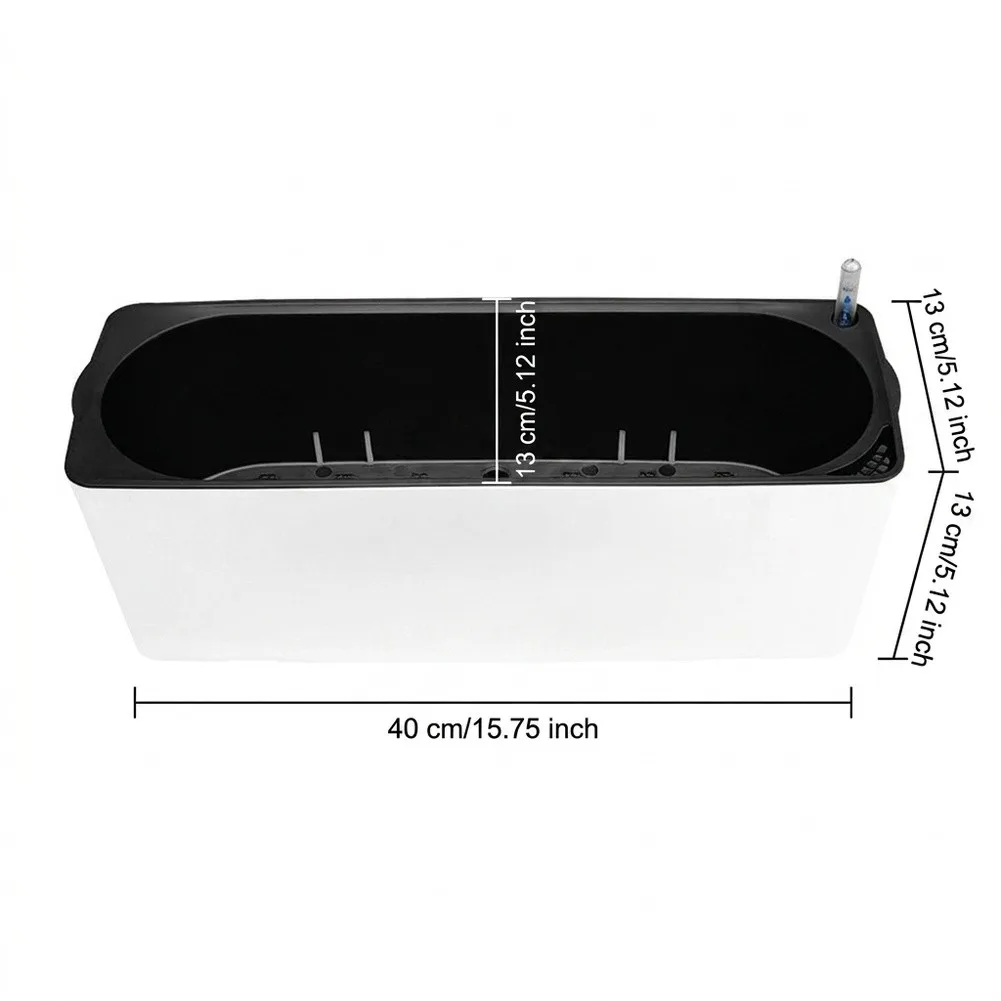 Rectangle Self Watering Flower Pots Indoor Home Garden Modern Decorative Pot For Plants Flowers With Water Level Indicator