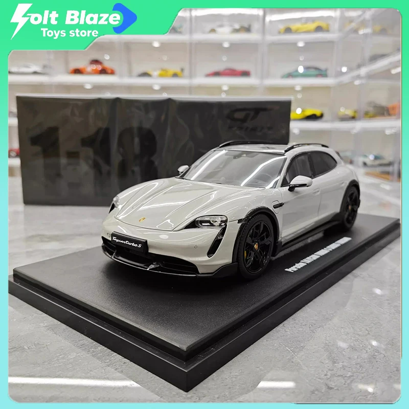 GT 스피릿 1/8 포르쉐 타이칸 터보 S 2022 자동차 모델 룸 장식 모델 시뮬레이션 컬렉션 자동차 모델 소년 생일 장난감 선물