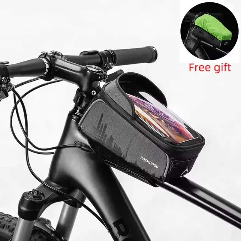 

ROCKBROS Touch Screen Waterproof Bicycle Frame Bag Cycling Top Tube Bags Front Phone Holder Case Accessories