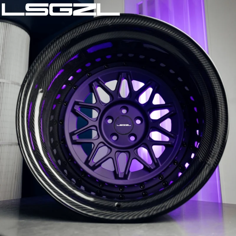 2 3 Piece Deep Dish Carbon Fiber Forged Rims 19-24 Inch High End Custom Auto Forged Wheel Rims Fit