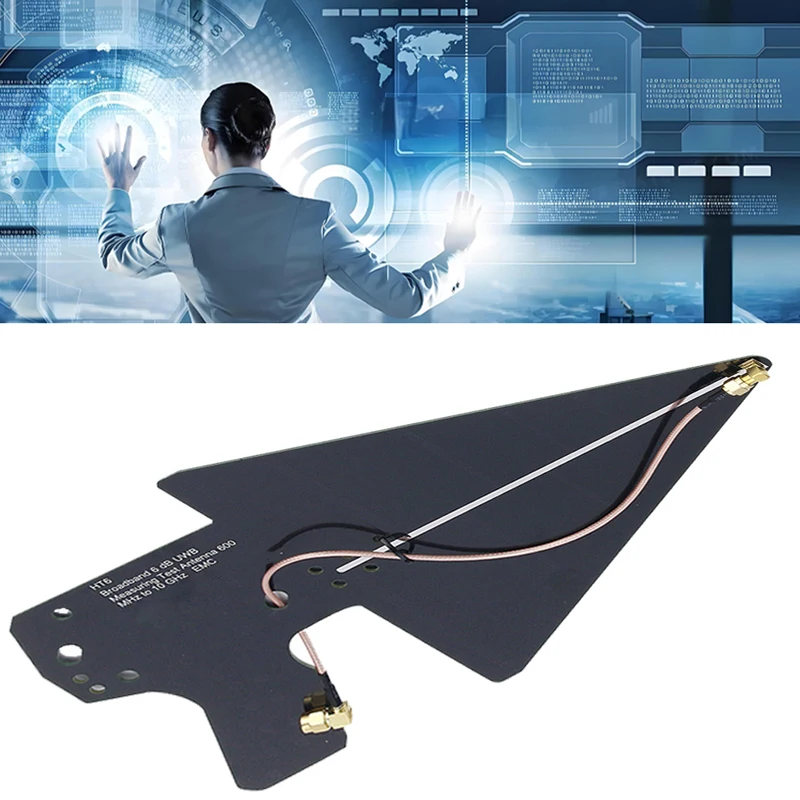 HTOOL HT6 Wideband RF Test Antenna 0.6-10GHz, 6dBi Directional LPDA with SMA Connector, 50Ω Antenna for Signal Measurement