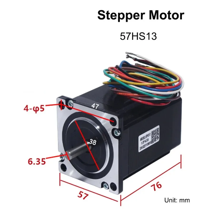 

2-фазный шаговый двигатель Leadshine 57HS13 для NEMA 23 4A, длина 76 мм, вал 6,35 мм