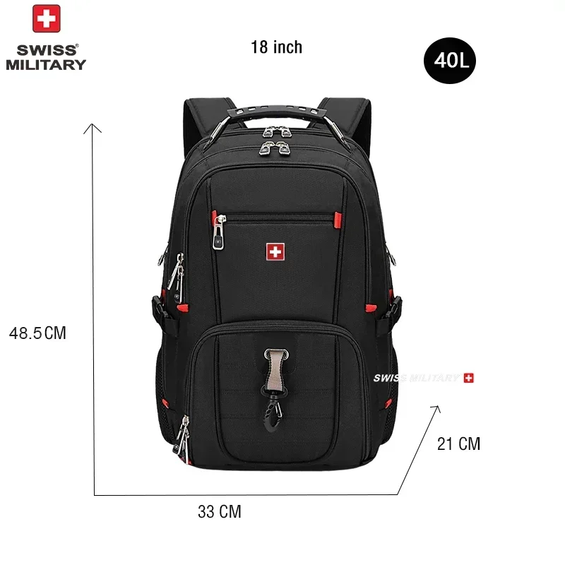 ZWITSERSE 17 "Laptop Rugzak Waterdichte USB-oplaadpoort Zwitserse stijl Multifunctionele Rugzak Schooltas Mochila Wandelen reistas