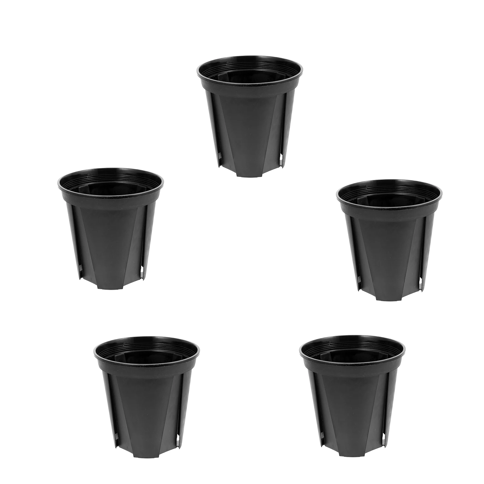 

5pcs Premium Plastic Flowerpots Durable Large Garden Planting Basins Decorative Home Balcony Greenery Flower Planters