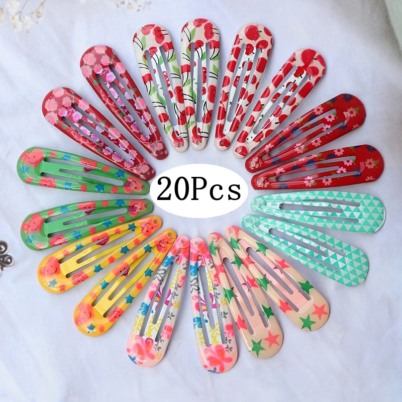 5Cm Mix Solid Color Metal Hairgrip Girls Snap Hair Clips For Children Baby Hair Accessories Women Barrettes Clip Pins