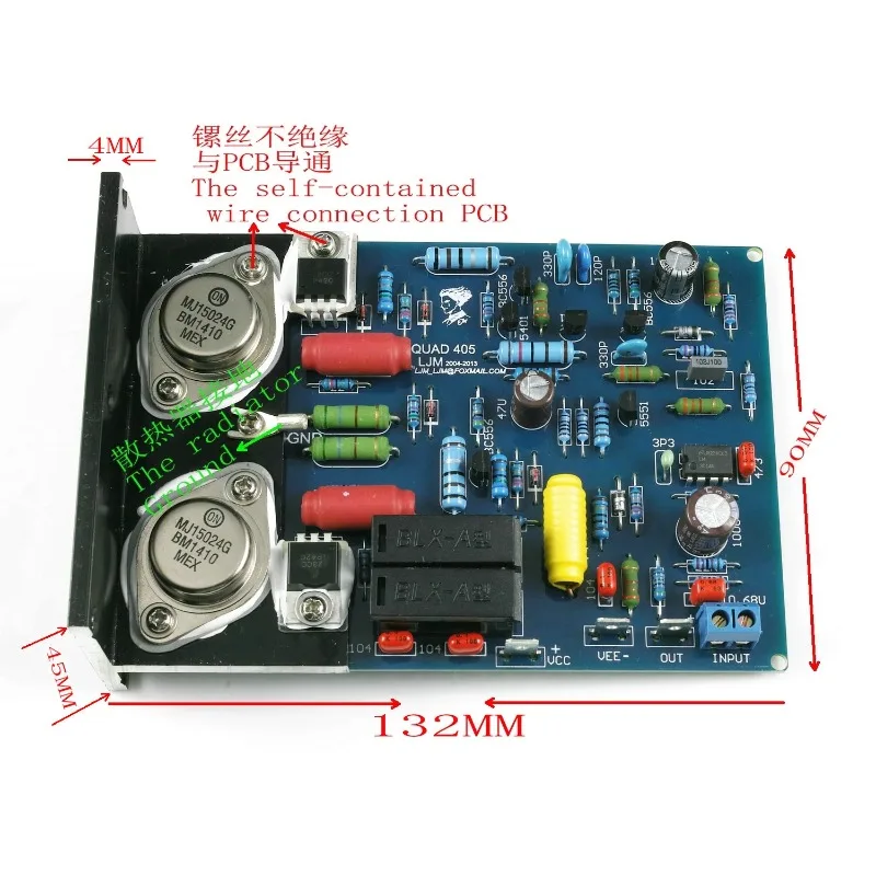 405 CLONE Power Amplifier, Two Channel, Angled Aluminum, Original MJ15024