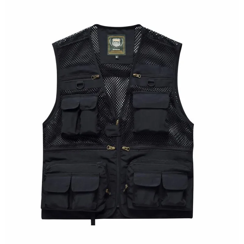 الرجال في الهواء الطلق جيوب كبيرة متعددة الوظائف البضائع سترات جديد الصيف الذكور رقيقة شبكة تنفس الصدريات الصيد سترات بلا أكمام 6 #5