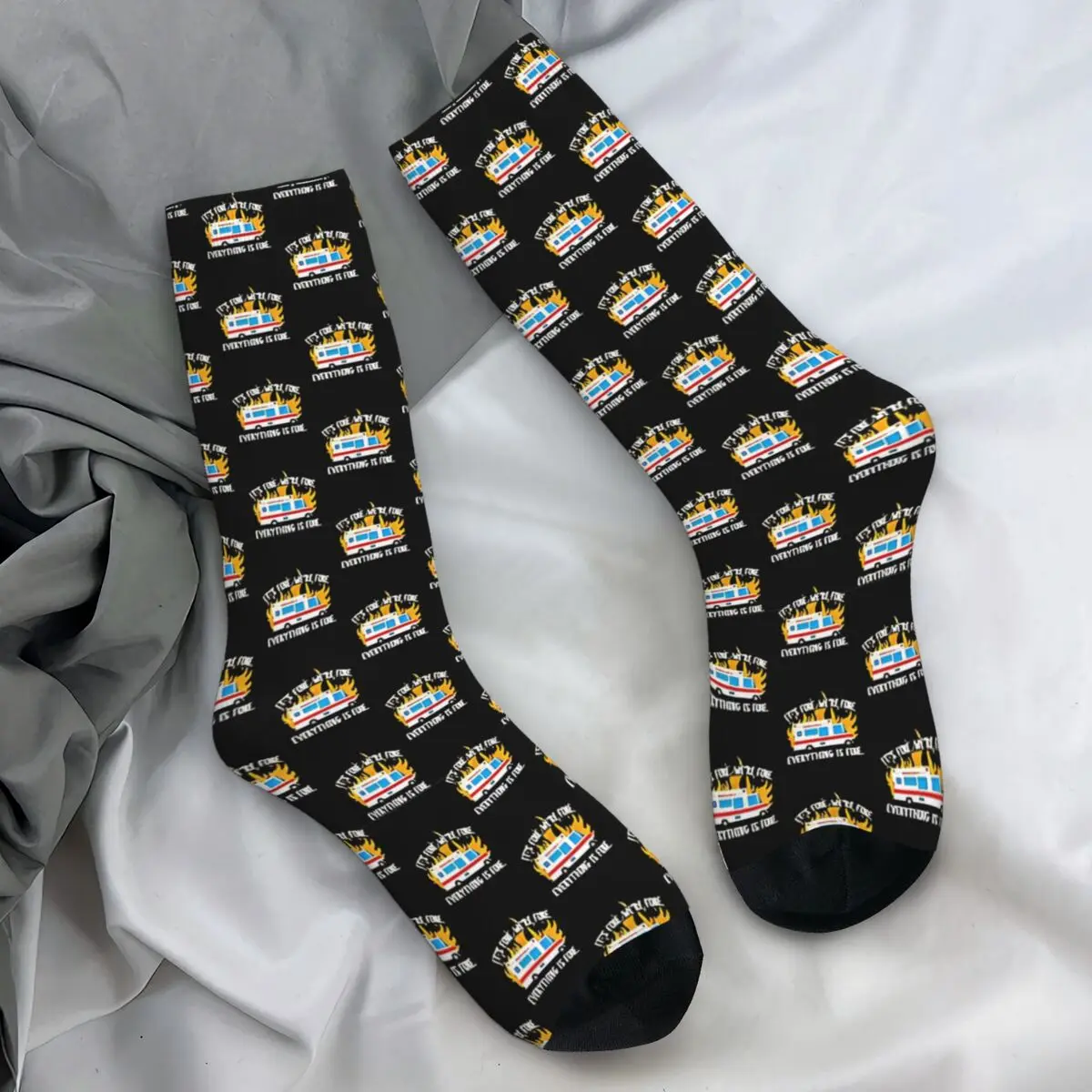 Wee Woo Ambulance Paramedic Emergency Medic Socks Retro Stockings Women Men Warm Soft Running Sports Socks Autumn Custom Socks