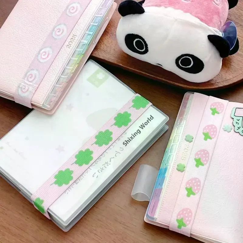 Cute Strawberry Starry Fish Board Handbook Binding Decoration Elastic Straps For A7 M5 Notebook Storage Accessory