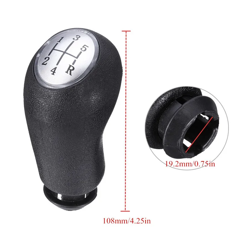 5-Speed Mt Gear Shift Knob Shifter Lever Stick For Renault Clio Iii 05-09 Megane Ii 02-08 Scenic Ii 03-06 Interior