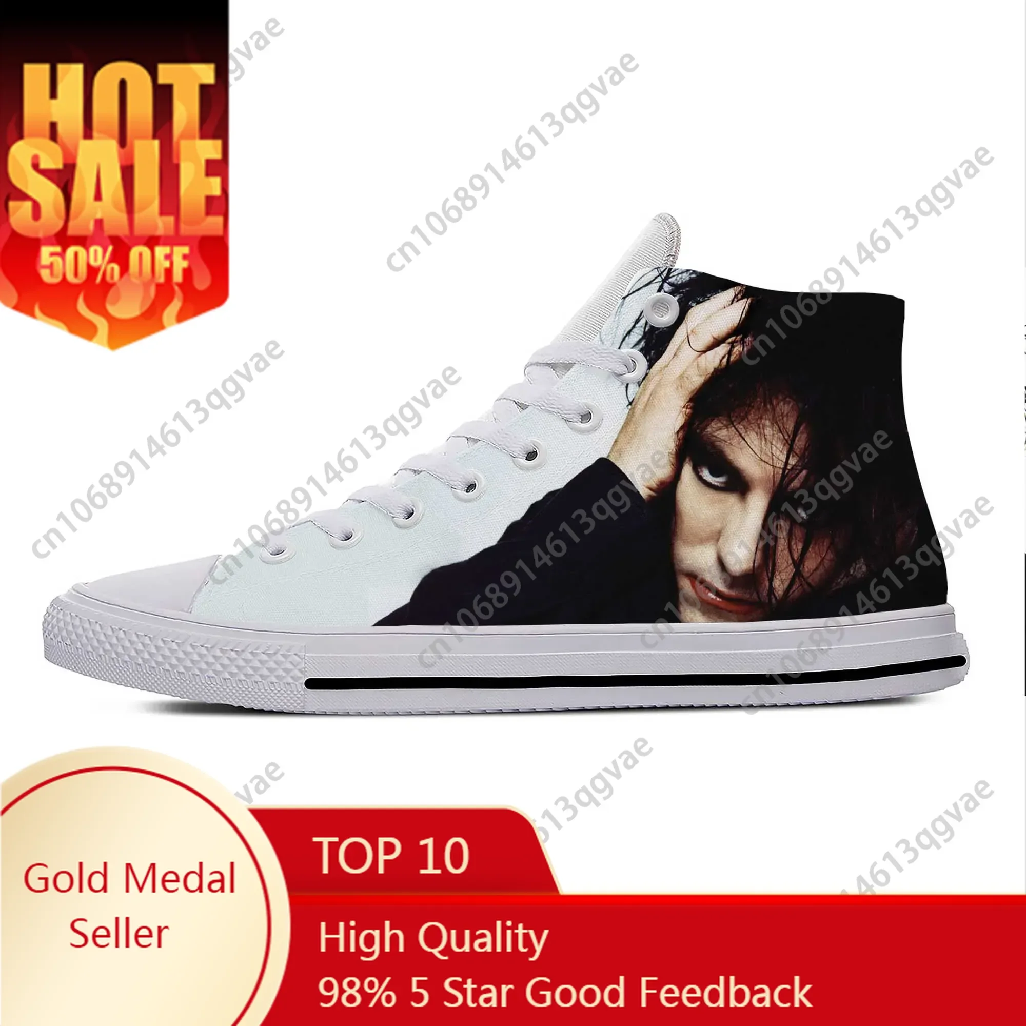 

Robert Smith Cure Rock Band Singer High Top Sneakers Mens Womens Teenager Canvas Lightweight Sneaker Couple Custom Made Shoes