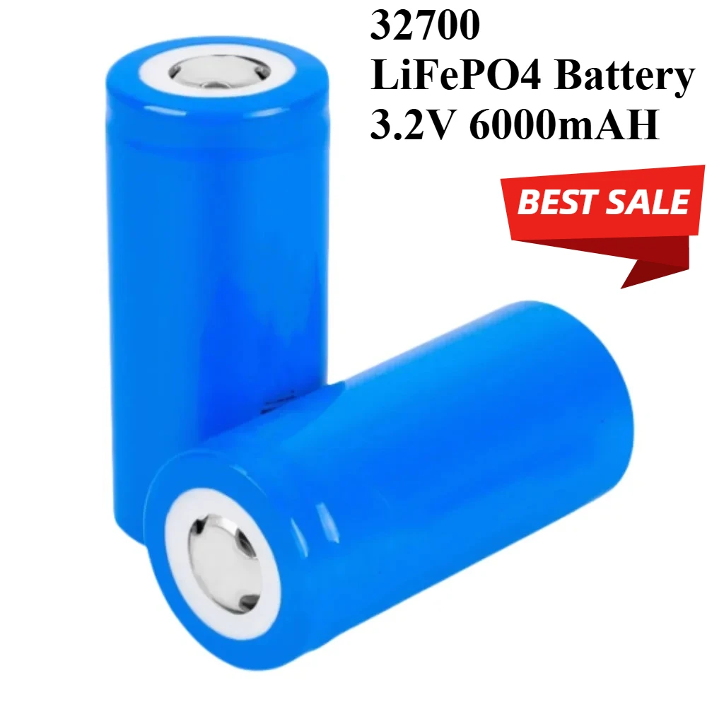 

1~50pcs 3.2V 32700 6000mAh LiFePO4 Battery Safe and stable Suitable for energy storage power sources and household appliances
