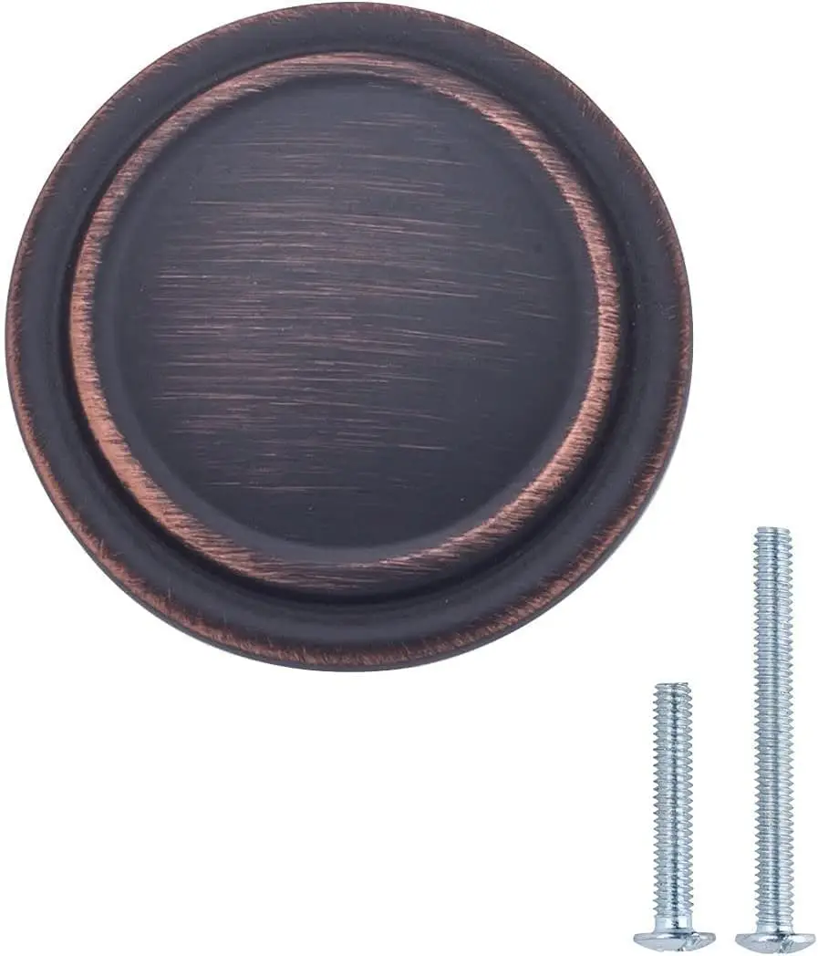 

Straight Top Ring Cabinet Knobs, 1.25-inch, Oil Rubbed Bronze, 10-Pack with Screws