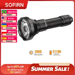 Sofirn-linterna táctica SF26 2000lm SFT40 LED 6000K tipo C, recargable, portátil, potente, para acampar, EDC, 21700