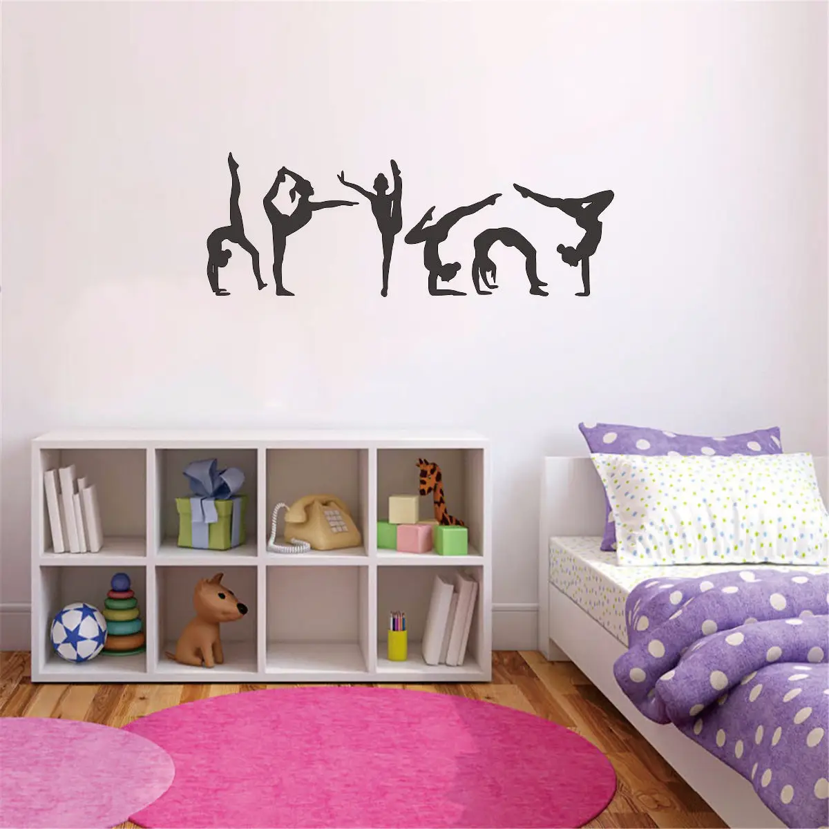 Gymnastics Wall Sticker Vinyl Art Mural for Home Decoration Featuring Six Dance Girls Perfect for Girl\'s Room Wall Decor JZY231