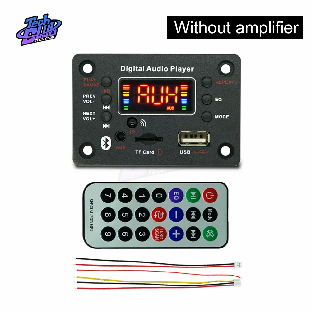 Amplifier MP3 Player Module Bluetooth-compatible 5.0 Decoder Board 12V 50W Amplifier Car FM Radio Module for Car Accessories