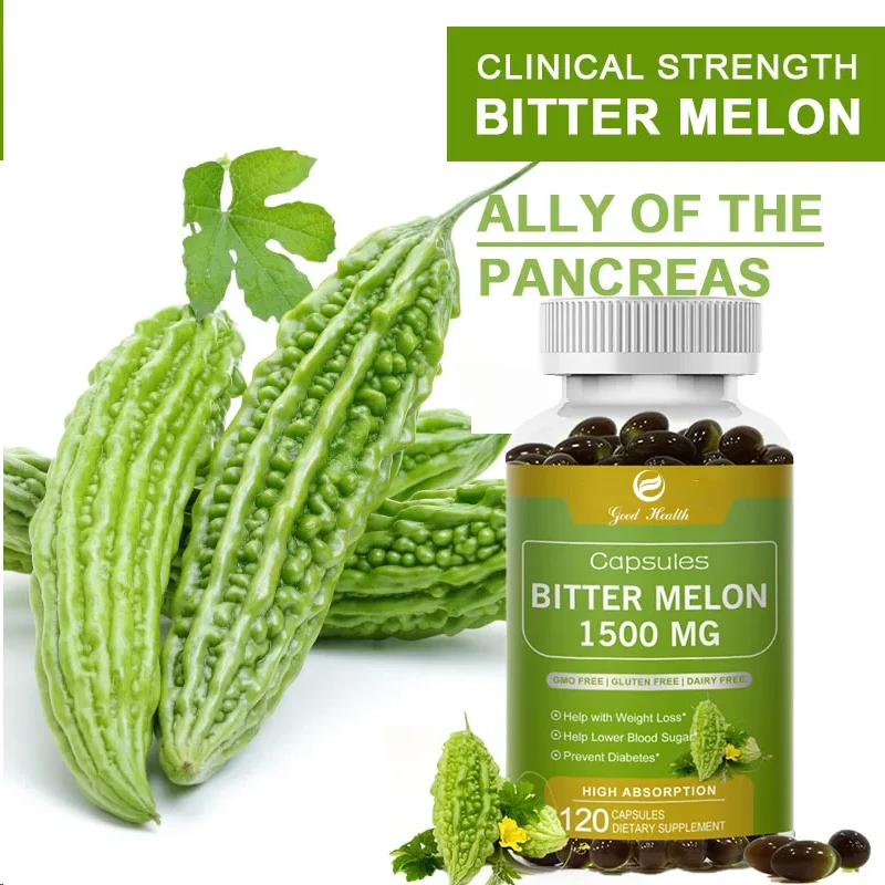 Cápsulas de extracto de melón amargo orgánico, equilibrio de azúcar en sangre, desintoxicación de la Diabetes, belleza de la piel digestiva